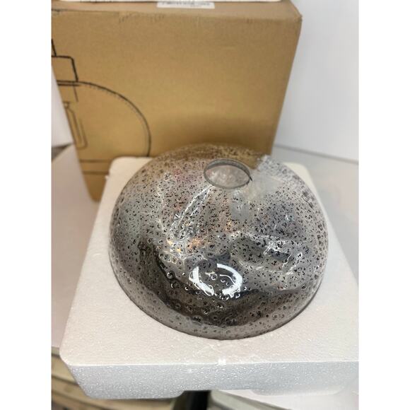 Hand Blown Hanging Light Pendant Dimpled Glass Brushed Nickel Finish Casamotion - Picture 12 of 16